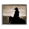 Stupell Industries Cowgirl Sunset Sepia Portrait Floating Frame By Kim Allen